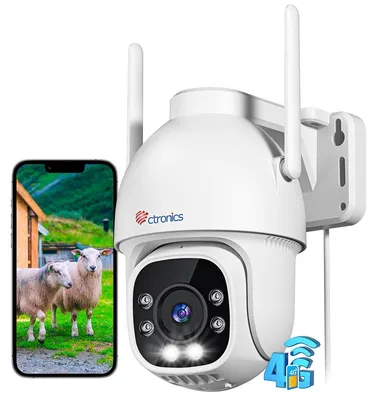 Imagen del producto de Cámara de vigilancia exterior - Inalámbrica - 3G/4G LTE con tarjeta SIM - Blanca - 2 MP