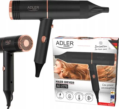 Image de Sèche-cheveux noir - Léger et pratique 1400W ADLER AD 2278
