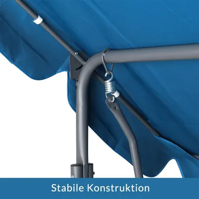 Produktbild von Gartenschaukelbank mit verstellbarem Sonnendach, blau, 2-Sitzer