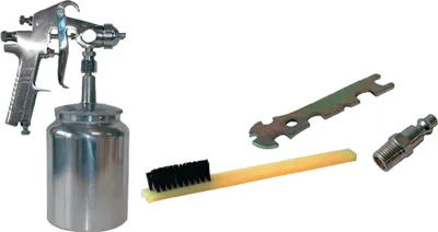 Produktbild von pro s Farbspritzpistole Druckluft 2-3bar / Edelstahldüse 1,8mm / Saugbecher / mit Koffer - 160123M