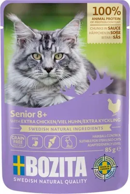 Produktbild von Bozita Senior 8+ Häppchen in Sauce mit viel Huhn 12 x 85 g