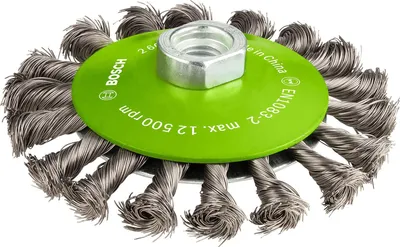 Obrázek produktu pro PRO Nerezový těžký kuželový kartáč, 115 x 0,35 mm, závit