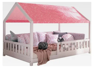Produktbild von Dachvorhang mit Motiv für Hausbett Kay 120 x 200