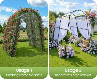 Image de Treillis de jardin, acier Q195, 1,15 m x 1,83 m x 2,3 m, largeur réglable de 1,1 m à 1,8 m, capacité de charge maximale 35 kg, pour l'extérieur