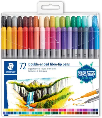 Produktbild von Filzstifte mit doppelspitzen – 72 Farben, 0,5–0,8 und 3,0 mm