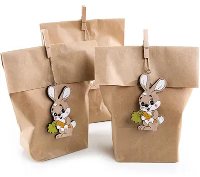 Produktbild von Logbuch-Verlag 3 Geschenktüten Ostern - Papiertüten + Osteranhänger als Alternative zum Osternest Ostertüte Ostergeschenk Verpackung3 Stück
