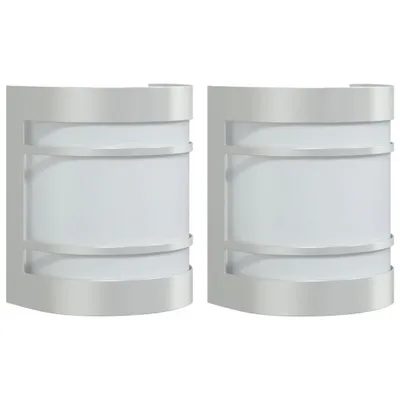 Immagine prodotto di vidaXL Luci da parete per esterni 2 pz. argento acciaio inox