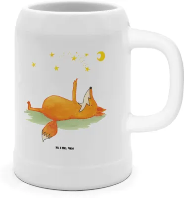 Produktbild von Mr. & Mrs. Panda Krug Fuchs Sterne - Weiß - Geschenk, Sternengucker, Seidel, Spruch Positiv, Steinkrug, Tonkrug, Mond, Humpen, Füchse, Steinzeugkrug