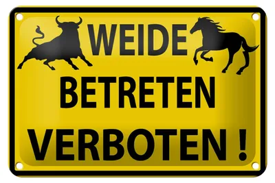 Produktbild von Blechschild Warnschild 18x12cm Weide Betreten verboten