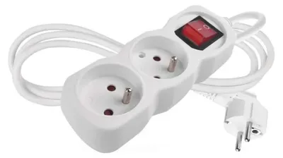 Obrázok produktu pre EMOS Predlžovací kábel 1,4 m / 2 zásuvky / s vypínačom / biely / PVC / 1 mm2