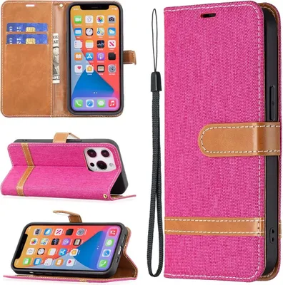 Produktbild von König Design Hülle kompatibel mit Apple iPhone 13 Kunstleder Handyhülle - Handy Case Rosa