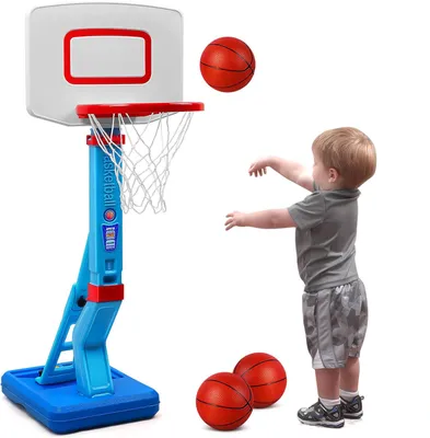 Produktbild von Basketballständer 70-138cm höhenverstellbar, Basketballkorb mit Ständer, Basketballkorb Ständer für Innen- und Außenbereich