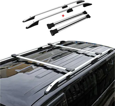 Image de Barres de toit + barres de toit SET pour Renault Kangoo 1996-07 L1 court alu argent 4pcs