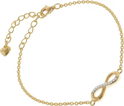 trendor 28443 Damen-Armband Unendlichkeit 925 Silber Vergoldet 1