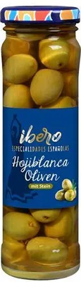 Produktbild von Ibero Grüne Hojiblanca Oliven mit Stein 85 G Glas Vegan Glutenfrei Fein und pikant