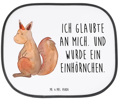 Produktbild von Mr. & Mrs. Panda Auto Sonnenschutz Einhorn Glauben - Weiß - Geschenk, Autosonnenschutz, Einhörner, Unicorn, autofenster, Einhörnchen, Eichhorn, Eichhörnchen, Hitzeschutz