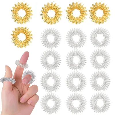Produktbild von 40 Stück Akupressur Ringe Set, Akupressurring für Finger Massage Ring Arthroroller Anti Stress Sensorische Fingermassagering, Massageringe für Stress Reduzierstück und Förderung der Durchblutung