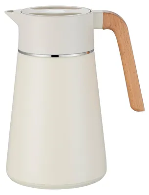 Produktbild von VETIN Thermoskanne mit Teesieb 1,5L aus 304 Edelstahl, Kaffeekanne Thermo – Cremefarben
