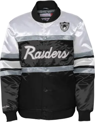 Produktbild von M&N Heavyweight Satin Jacke - SCRIPT Oakland Raiders - M