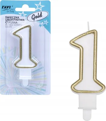 Immagine prodotto di Candela di compleanno numero 1 oro