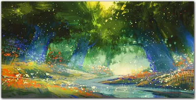 Produktbild von Coloray Bild aus Acryl 140 cm x 70 cm - Gehärtetes Acryl Bild auf Acrylglas Wohnzimmer Küche Dekoration Wanddekoration - Waldblumen