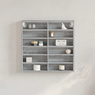Immagine prodotto di Vetrina Grigio Sonoma 60x8,5x58 cm Materiale a base di legno