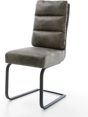 Produktbild von DELIFE Freischwinger Pela-Flex Mikrofaser Grau Antik Freischwinger flach Schwarz Taschenfederkern