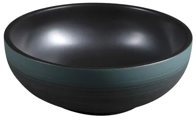 Produktbild von Sapho PRIORI Keramik-Waschbecken zum Aufsetzen, Durch. 41cm, Schwarz/Grün