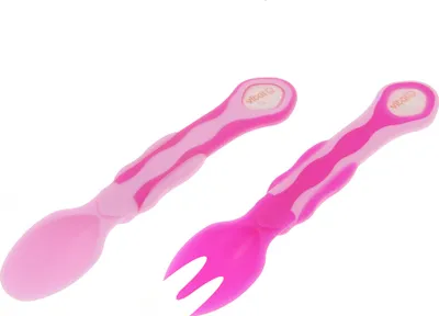 Produktbild von Gabel- und Löffelset, 2er-Set : pink Farbe: pink