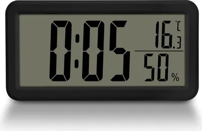 Produktbild von LED-Wanduhr 1 Stück, Digitale Weckuhr Mit Temperatur- Und Luftfeuchtigkeitsanzeige, Wandmontage Und Klappfuß