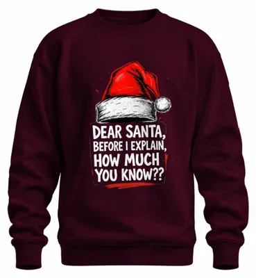 Produktbild von Dear Santa Before I Explain Weihnachten Spruch Nikolaus Xmas Sweatshirt Pullover, Burgundy, L