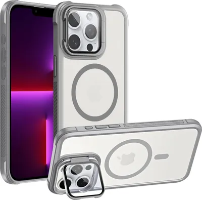 Obrázok produktu pre Ochranné puzdro pre puzdro iPhone 13 Pro Max, kompatibilné s MagSafe skladacím ochranným skleneným stojanom na fotoaparát