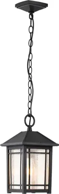 Produktbild von Außenlampe Aluminium Glas 19,7 cm breit H: max. 202,4 cm IP44 Schwarz E27 Rustikal Außenleuchte