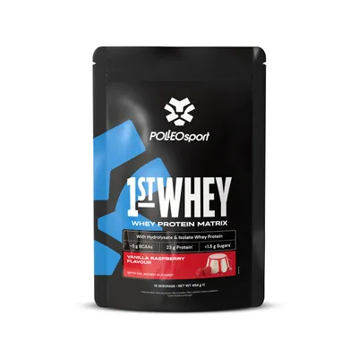 Obrázok produktu pre Polleo Sport 1st Whey, 454 g - Vanilka Malina