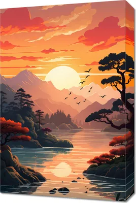 Produktbild von Bild 40x60cm Goldene Abenddämmerung