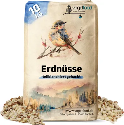 Produktbild von 10 kg Erdnüsse teilblanchiert gehackt Vogelfutter Erdnussbruch Eichhörnchenfutter