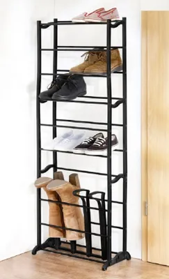 Produktbild von Schuhregal mit 6 Ebenen Aufbau ohne Werkzeug Schuhaufbewahrung 140x50x16cm