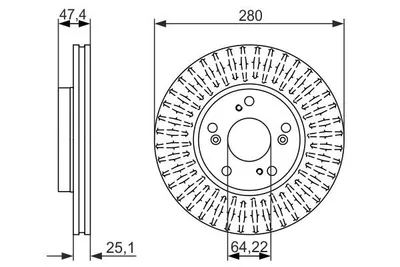 Produktbild von 2x BOSCH Bremsscheibe 0 986 479 625 für HONDA Accord VII Limousine (CL CN)