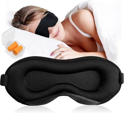 Produktbild von Ein Schlafmasker für maximale Entspannung und tiefen Schlaf - 100% Lichtblockierendes Ohrmasker mit Anpassbarem Halsband.