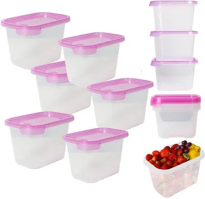 Obrázek produktu pro Průhledné mrazicí nádoby 1000 ml, sada 6 ks, bez BPA, stohovatelné, vhodné do mikrovlnné trouby