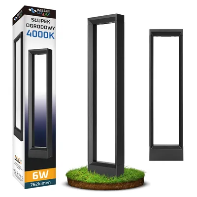Obrázok produktu pre Vonkajšie svietidlo MasterLED, 50 cm, stĺpikové svietidlo, čierne, 6 W, 4000 K, IP44, hliník a sklo, záhradné osvetlenie