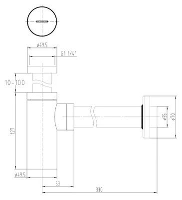 Produktbild von STILFORM Designer 'Minimal' Siphon Geruchsverschluss in Schwarz Matt