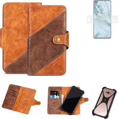 Produktbild von K-S-Trade Handyhülle Schutzhülle Bookstyle Case Wallet-Case kompatibel mit OnePlus Nord N10 5G Cover Klapphülle Kantenschutz Smartphone dunkelbraun