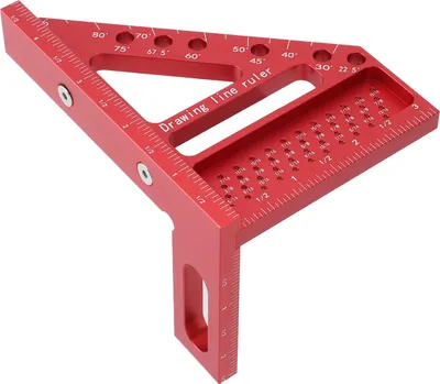 Image de Règle à tracer les trous carrés 45 90 degrés en alliage d'aluminium Règle de mesure 3D pour l'ingénierie du travail du bois