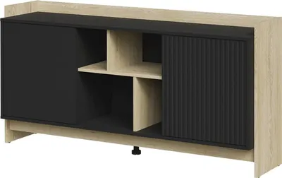 Image de Commode de salon ILOFA - chêne crémone / noir