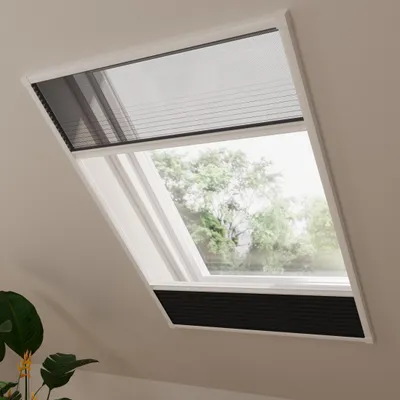 Produktbild von Dachfenster Fliegengitter Plissee Multi - Verdunkelung - Schwarz - 100 x 160