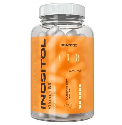Produktbild von nowmax® Inositol 500 mg – Vitamin B8, 90 Kapseln, Nahrungsergänzung