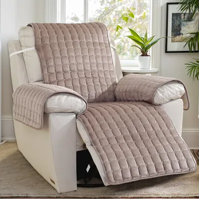 Produktbild von （Braun）Sesselschoner Rutschfester Sesselbezug Flanell Sesselüberwürf SofaSchutzhülle Gesteppte Möbelbezüge Waschbar