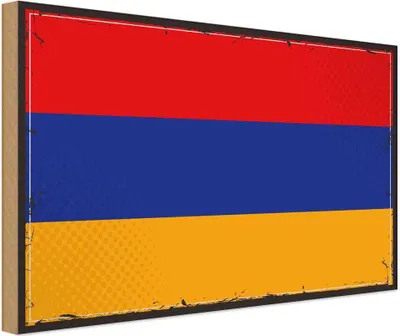 Produktbild von vianmo Holzschild 12x18 cm Armenien Armenia Flagge Fahne Wappen