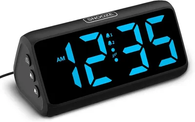 Productafbeelding van Wekker voor diep slaapers - Digitale wekker met LED-display - Dubbele alarm - 5 helderheidsdimmer - 4 geluidsniveaus